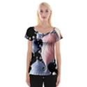 Fractal Art Design Fantasy Science Cap Sleeve Tops View1