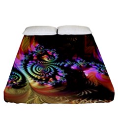 Fractal Colorful Background Fitted Sheet (california King Size) by Celenk