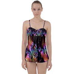 Fractal Colorful Background Babydoll Tankini Set by Celenk