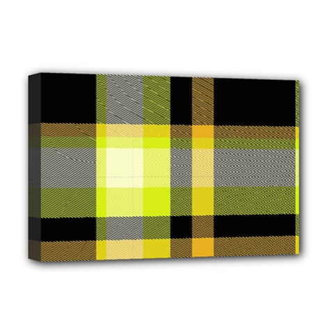 Tartan Abstract Background Pattern Textile 5 Deluxe Canvas 18  X 12   by Celenk