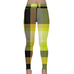 Tartan Abstract Background Pattern Textile 5 Classic Yoga Leggings by Celenk