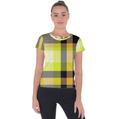 Tartan Abstract Background Pattern Textile 5 Short Sleeve Sports Top  by Celenk