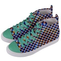 Kaleidoscope Pattern Ornament Women s Mid-top Canvas Sneakers by Celenk