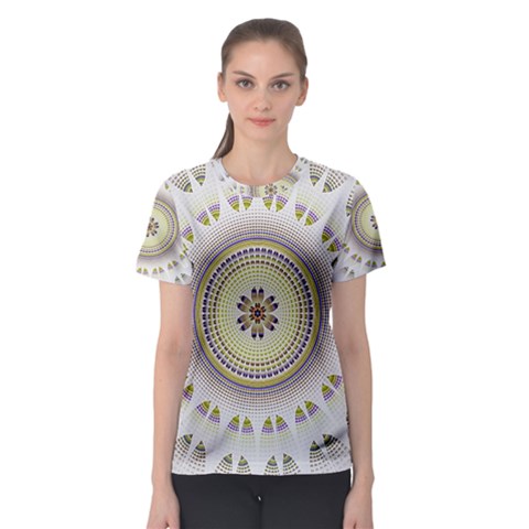 Mandala Fractal Decorative Women s Sport Mesh Tee by Celenk