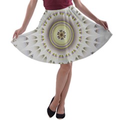 Mandala Fractal Decorative A-line Skater Skirt by Celenk