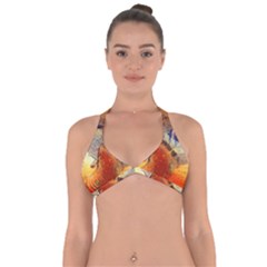 Dirty Dirt Image Spiral Wave Halter Neck Bikini Top