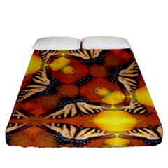 Dancing Butterfly Kaleidoscope Fitted Sheet (queen Size) by Celenk