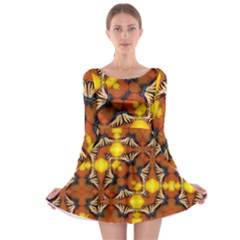 Dancing Butterfly Kaleidoscope Long Sleeve Skater Dress by Celenk