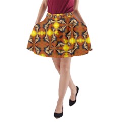 Dancing Butterfly Kaleidoscope A-line Pocket Skirt by Celenk