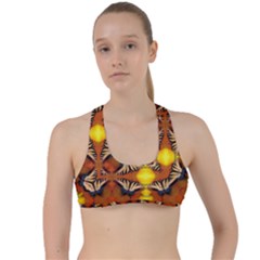 Dancing Butterfly Kaleidoscope Criss Cross Racerback Sports Bra by Celenk