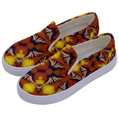 Dancing Butterfly Kaleidoscope Kids  Canvas Slip Ons by Celenk