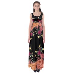 Fractal Fantasy Art Design Swirl Empire Waist Maxi Dress by Celenk