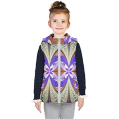 Fractal Splits Silver Gold Kid s Puffer Vest by Celenk