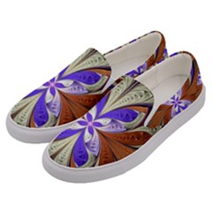 Fractal Splits Silver Gold Men s Canvas Slip Ons by Celenk