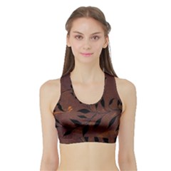 Texture Pattern Background Sports Bra with Border