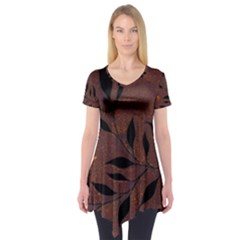 Texture Pattern Background Short Sleeve Tunic 