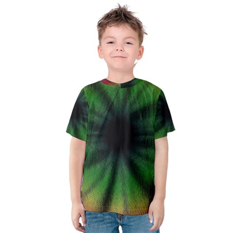 Sunflower Digital Flower Black Hole Kids  Cotton Tee by Celenk