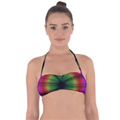 Sunflower Digital Flower Black Hole Halter Bandeau Bikini Top by Celenk