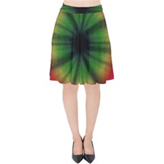 Sunflower Digital Flower Black Hole Velvet High Waist Skirt by Celenk