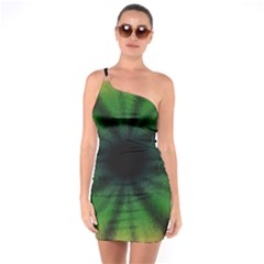 Sunflower Digital Flower Black Hole One Soulder Bodycon Dress by Celenk