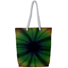 Sunflower Digital Flower Black Hole Full Print Rope Handle Tote (small) by Celenk