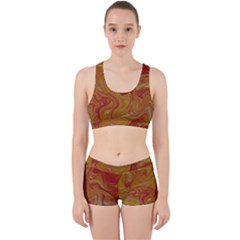 Texture Pattern Abstract Art Work It Out Sports Bra Set by Celenk