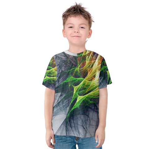 Fractal Art Paint Pattern Texture Kids  Cotton Tee by Celenk