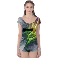 Fractal Art Paint Pattern Texture Boyleg Leotard  by Celenk