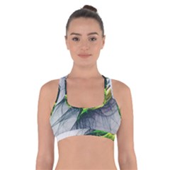 Fractal Art Paint Pattern Texture Cross Back Sports Bra by Celenk