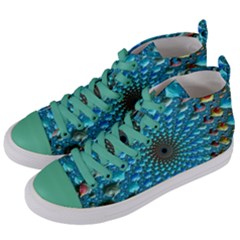 Fractal Art Design Pattern Women s Mid-top Canvas Sneakers by Celenk