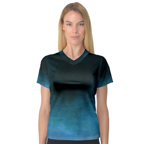 Ombre V-neck Sport Mesh Tee by ValentinaDesign