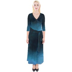 Ombre Quarter Sleeve Wrap Maxi Dress by ValentinaDesign