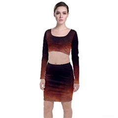 Ombre Long Sleeve Crop Top & Bodycon Skirt Set by ValentinaDesign