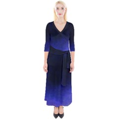 Ombre Quarter Sleeve Wrap Maxi Dress by ValentinaDesign