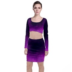 Ombre Long Sleeve Crop Top & Bodycon Skirt Set by ValentinaDesign