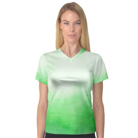 Ombre V-neck Sport Mesh Tee by ValentinaDesign