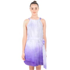 Ombre Halter Collar Waist Tie Chiffon Dress by ValentinaDesign