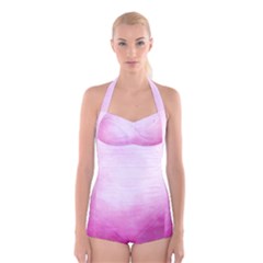 Ombre Boyleg Halter Swimsuit  by ValentinaDesign