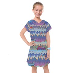 Zig Zag Boats Kids  Drop Waist Dress by CosmicEsoteric