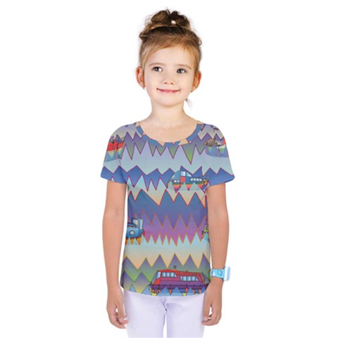 Zig Zag Boats Kids  One Piece Tee by CosmicEsoteric