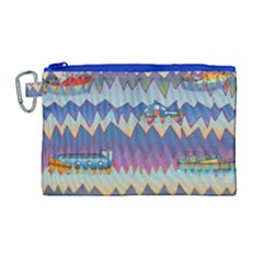 Zig Zag Boats Canvas Cosmetic Bag (large)