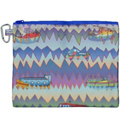 Zig Zag Boats Canvas Cosmetic Bag (xxxl) by CosmicEsoteric