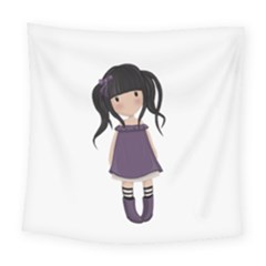 Dolly Girl In Purple Square Tapestry (large) by Valentinaart