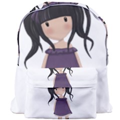 Dolly Girl In Purple Giant Full Print Backpack by Valentinaart