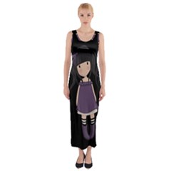 Dolly Girl In Purple Fitted Maxi Dress by Valentinaart