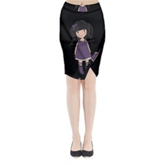 Dolly Girl In Purple Midi Wrap Pencil Skirt by Valentinaart