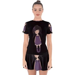 Dolly Girl In Purple Drop Hem Mini Chiffon Dress by Valentinaart