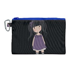 Dolly Girl In Purple Canvas Cosmetic Bag (large) by Valentinaart