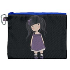 Dolly Girl In Purple Canvas Cosmetic Bag (xxl) by Valentinaart