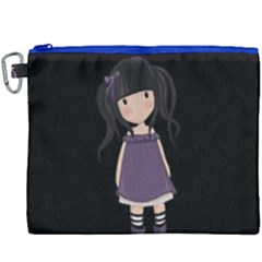 Dolly Girl In Purple Canvas Cosmetic Bag (xxxl) by Valentinaart